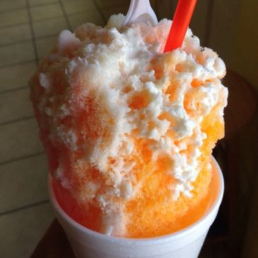 Shave ice with snow cap