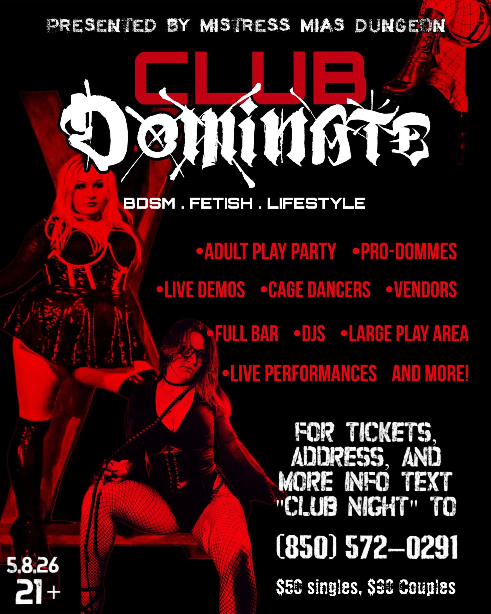 Domme, club, party, Mistress, may, venue, dungeon