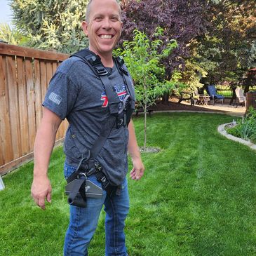 Module mover includes a heavy duty D-ring for fastening to an installer when not in use.