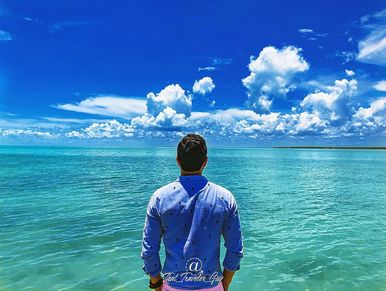 Looking into the Pacific Ocean in Chetumal, Quintana Roo, Mexico