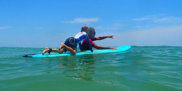 The perfect place for surf lessons is Cocoa Beach.