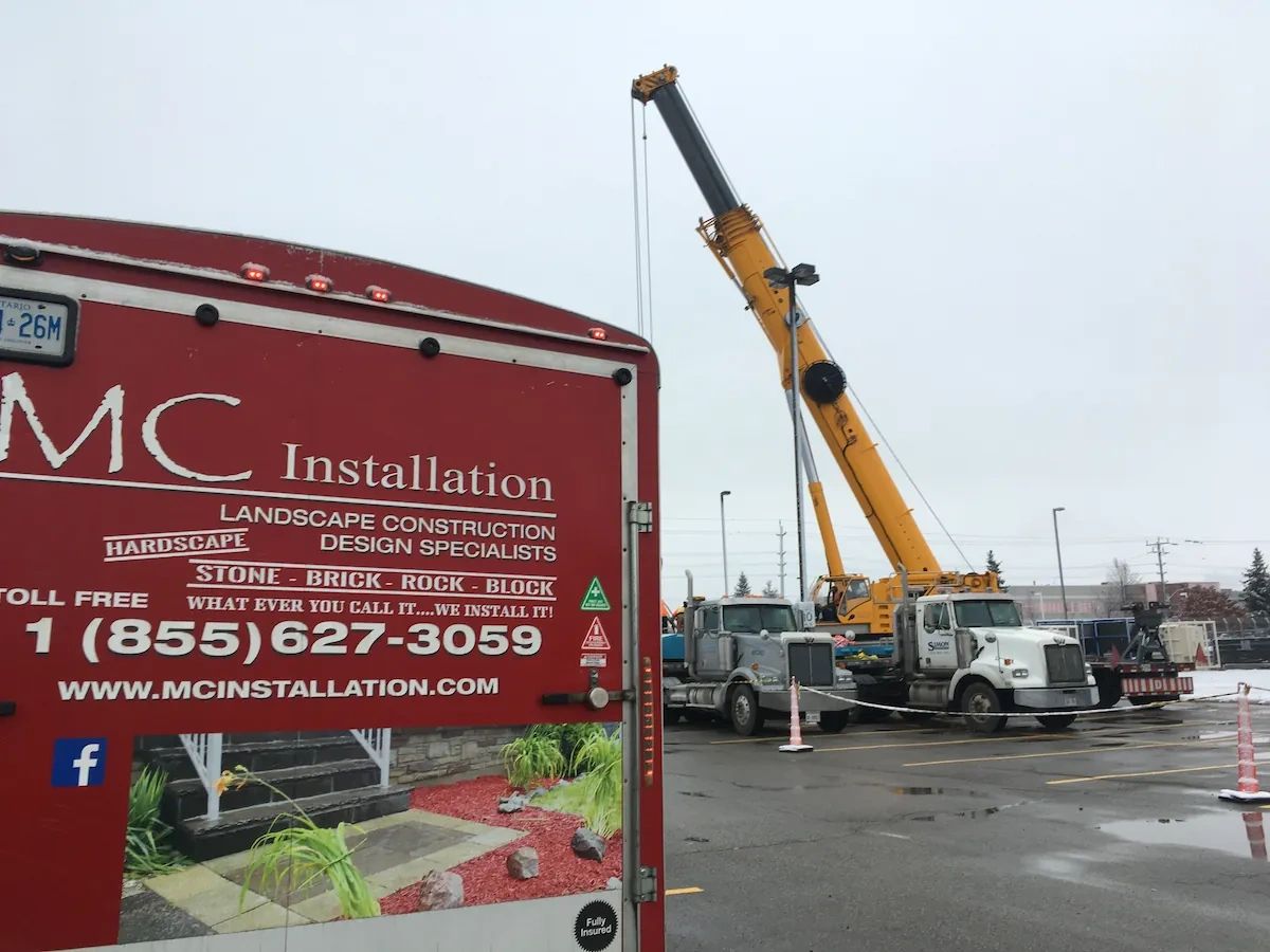 Commercial landscape construction project Simcoe County Ontario