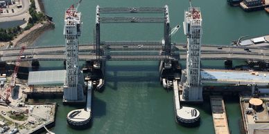 Fore River Bridge temporary drawbridge