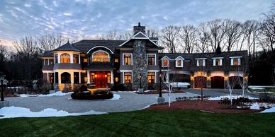 mansion at dusk