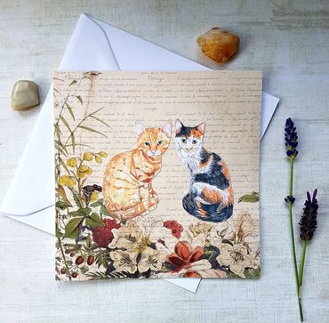 Hand made cat greeting card