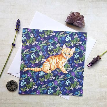 Hand made cat greeting card
