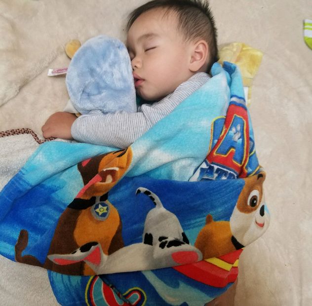 Sleeping little warrior