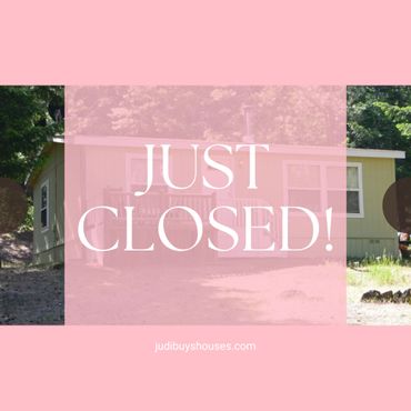 House sold with 'Just Closed!' text overlay and website link.