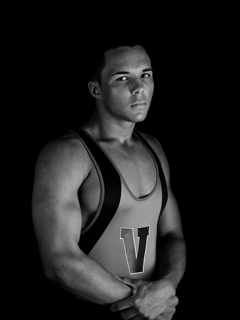 Varsity wrestler senior portrait