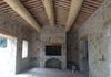 Massive wood beams and stone summer kitchen in St. Mathieu Grasse