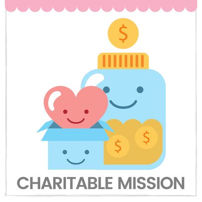 Charitable mission icon to illustrate how Candy from the Sky has a mission to give back Candy from t