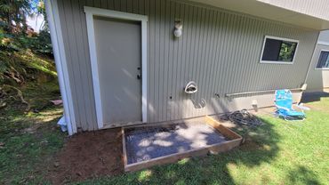Becker Project; Client wanted a new double patio door and a concrete landing installed!