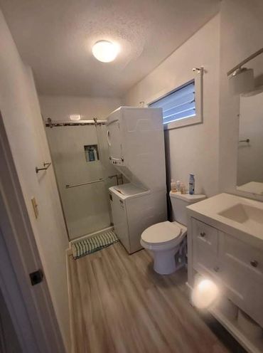 Haber Project; New flooring installed, new gas and water lines added for the washer dryer unit, new