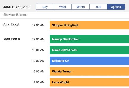 Calendar and Agenda Views
