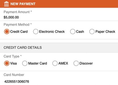 Collect Field Payments