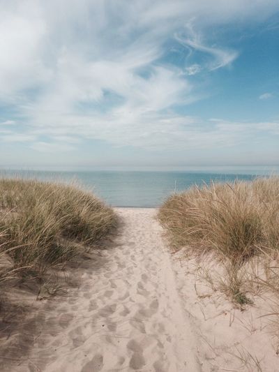Sand pathway to Lake Michigan