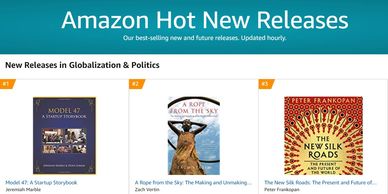 Screenshot of Amazon's Hot New Releases page with Model 47 as the #1 best seller in globalization 