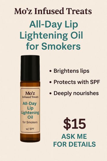 Mo'z Infused Treats All-Day Lip Lightening Oil for Smokers with SPF, $15.