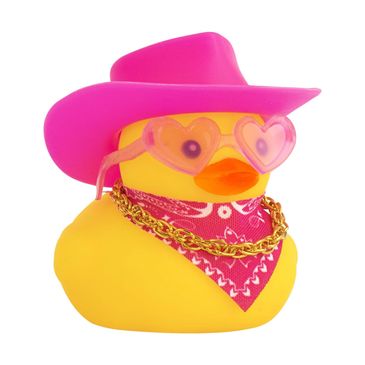 Cute cowgirl rubber duck for adoption