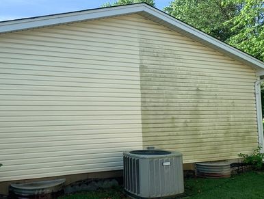 Vinyl soft washing in Louisville, KY. House soft washing in Louisville, KY