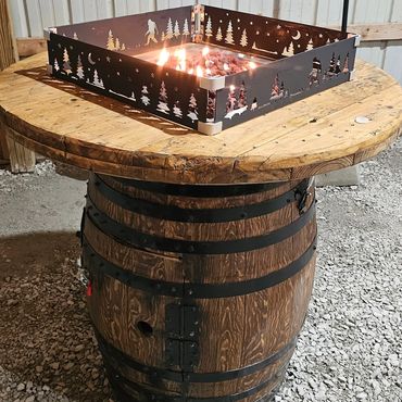 Cocktail height firepit table.