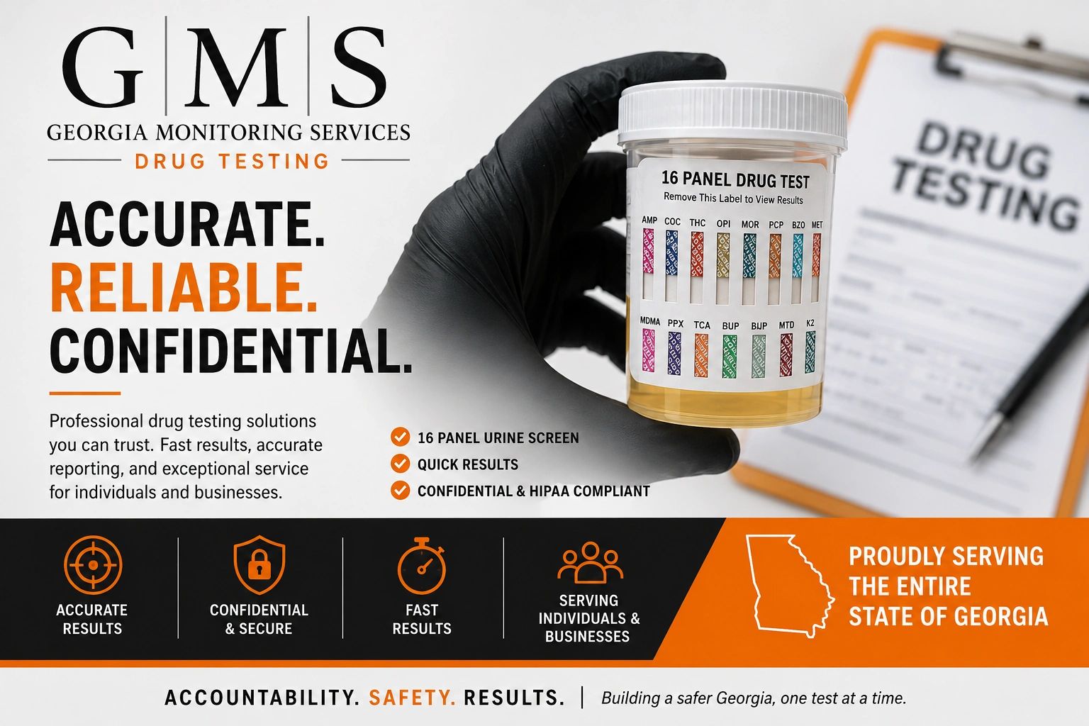 GMS Georgia Monitoring Services offers reliable, confidential drug testing with quick results.