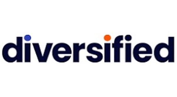Word 'diversified' with colored dots over letters.