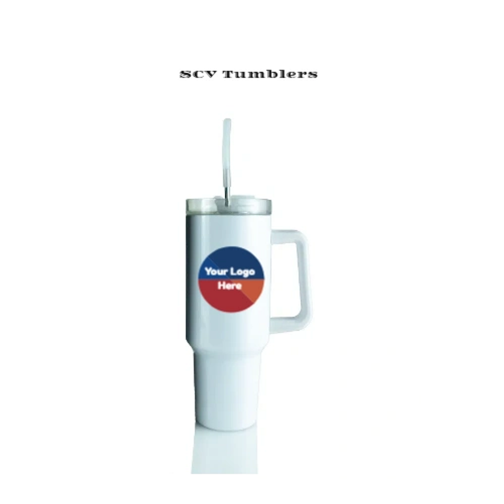 Double-wall, vacuum sealed, Stainless steel tumblers, customized with UV DTF 3D Permastickers.