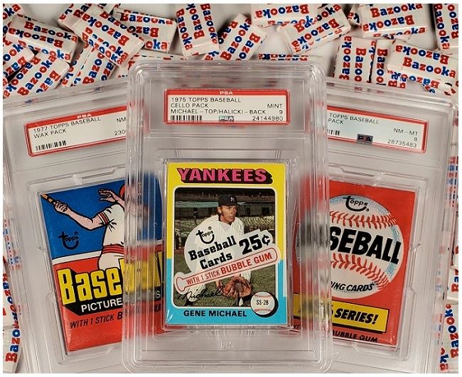 Buy vintage unopened Topps wax cello rack packs and boxes all PSA graded BBCE authenticated