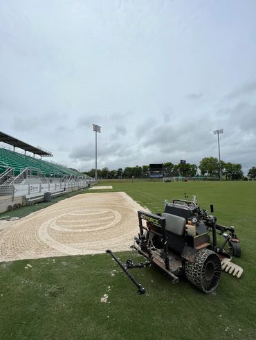 Professional Turfgrass Services rebuilding a soccer field sidelines after season using the ABI Force