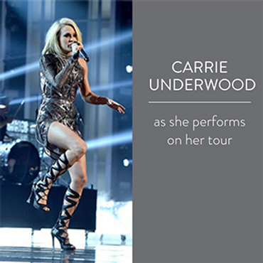 Carrie Underwood wears Solemates High Heel Protectors on her stilettos as she performs on her tour.