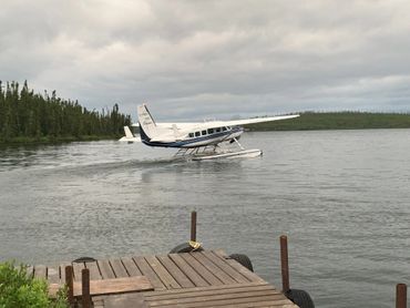 float plan departing Crystal Lodge on Cree Lake in Northern Saskatchewan fly in fishing camp