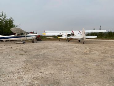 single engine aircraft flying club at Crystal Lodge on Cree Lake Midgett Airfield CKS8
