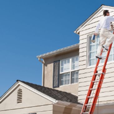 Exterior house painting involves applying paint to the outside surfaces of a building to enhance its appearance and provide protection against the elements
