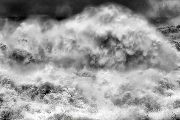 Turbulent Montauk surf crahing photograph