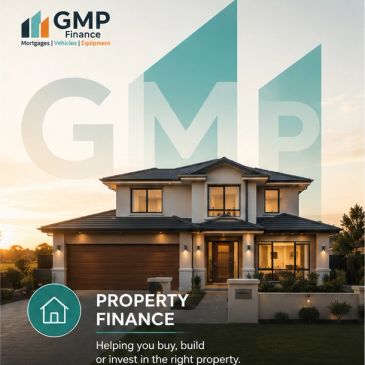 Modern house with GMP Finance logo promoting property finance services.