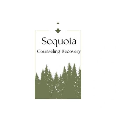 Logo with trees and text 'Sequoia Counseling-Recovery'.