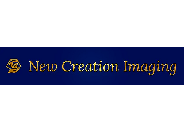 Logo of New Creation Imaging with a hand holding a rose.