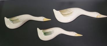 Set of 3 porcelain ducks' ornament