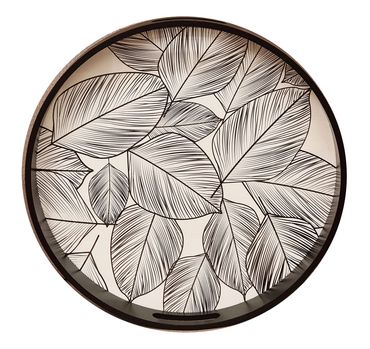Round tray - Large leaves