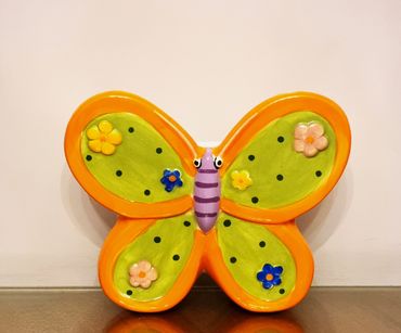 Butterfly porcelain wall ornament