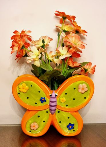 Butterfly porcelain wall ornament