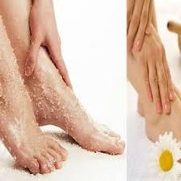A foot scrub is a treatment in which the feet are exfoliated with soap and rocks. The purpose of thi
