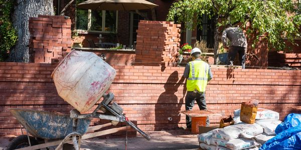 a wall construction work in progress