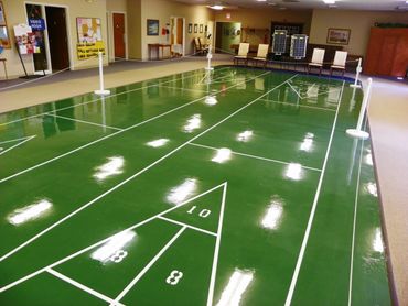 Shuffle board floor
