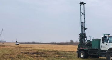 Multiple geotechnical drilling rigs on a site for one of our loyal customers.