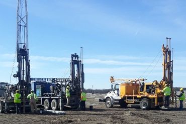 Mobilizing multiple geotechnical drilling rigs for important customers.