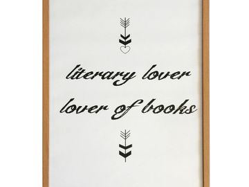 Booklover printed frame. Home decor art for the bookish home. 
