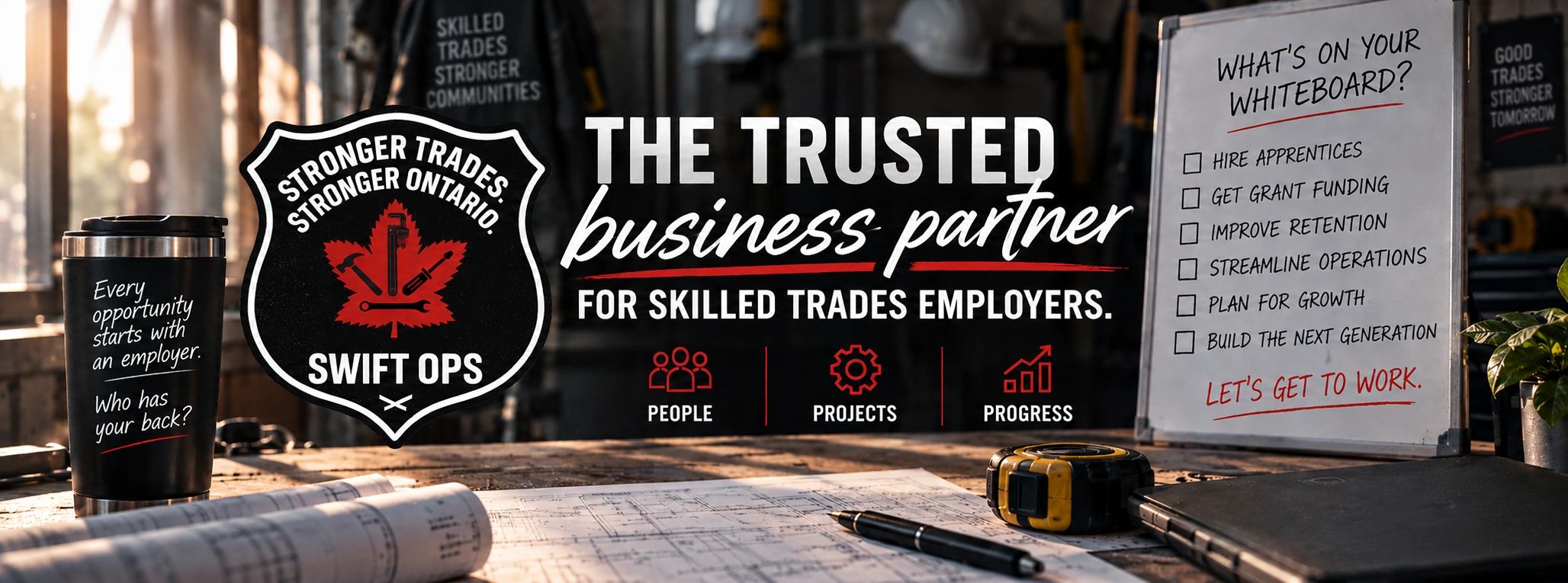 Swift Ops helps skilled trades employers with business operations and apprenticeship support.