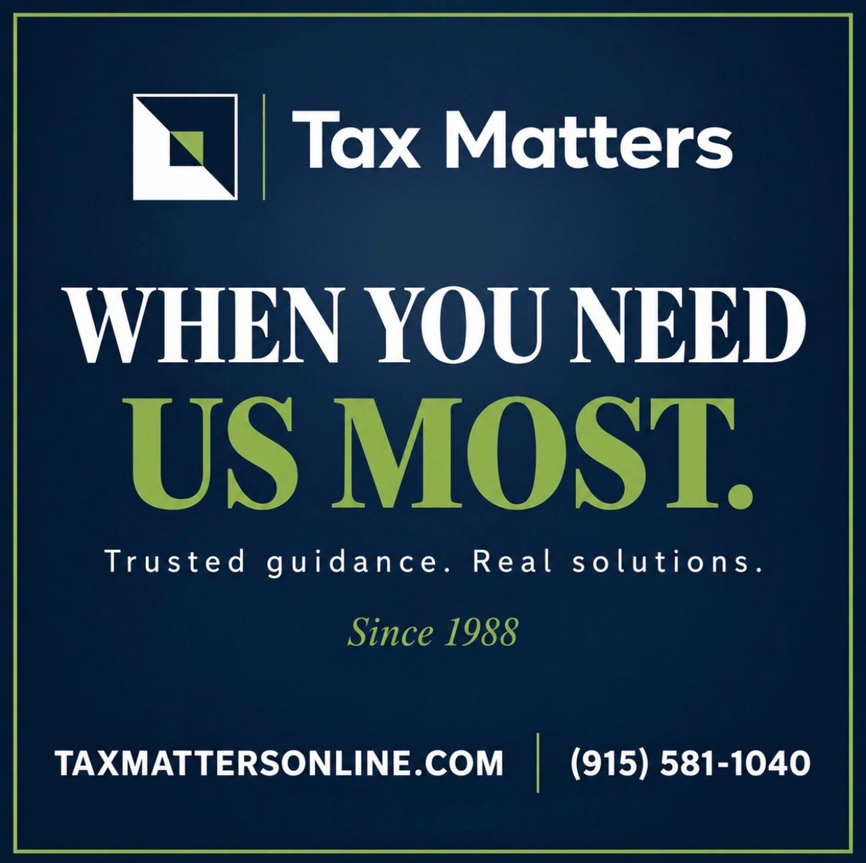 Tax Matters: Trusted tax guidance since 1988.
